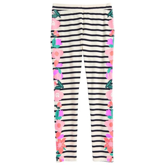 Crewcuts Other - Crewcuts by J crew stripe flower leggings pants